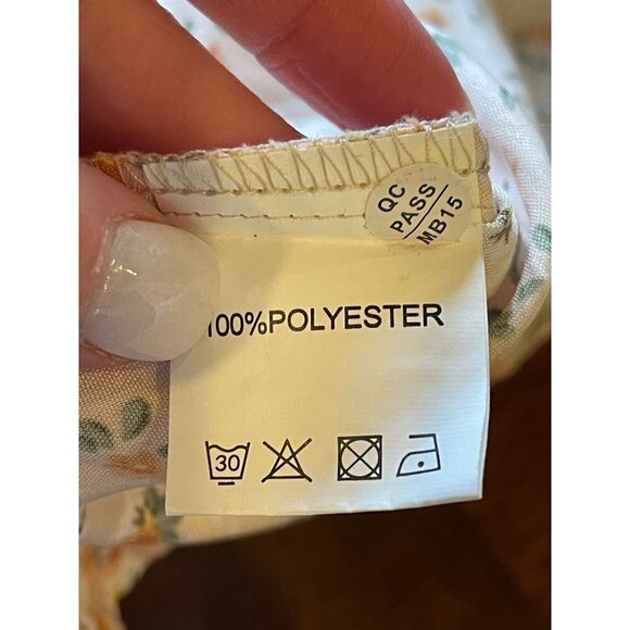 Kojooin Ivory And Orange Floral Print‎ V Neck Tiered Hem Maxi Dress Size 2XL - Picture 9 of 10